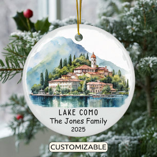 Personlig Sjö Como Ornament, Italien Julgransprydnad Keramik
