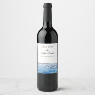 Personlig Sjö Genèveetikett Wisconsin Vin Vinflaska Etikett