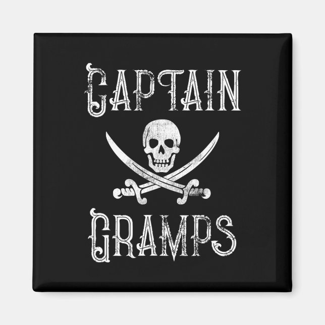 Personlig sjöfart Piratpresent Captain Gramps  Magnet (Framsidan)