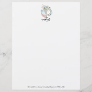 Personlig Sjöjungfru Barn Stationery