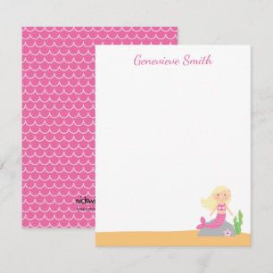 Personlig Sjöjungfru Stationery   Rosa av kloning Inbjudningar
