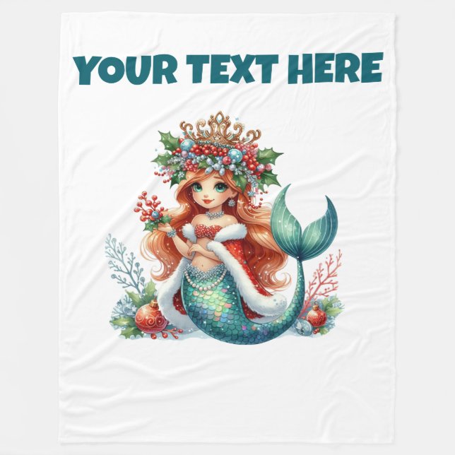 Personlig Sjöjungfrun Ull Baby Blanket Fleecefilt (Framsidan)
