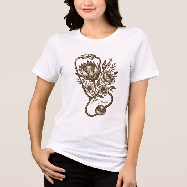 Personlig Sjukdomsdrabbade Blommigtar T Shirt (Framsida)