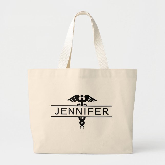 Personlig Sjuksköterska Caduceus Medical Large Jumbo Tygkasse (Framsidan)