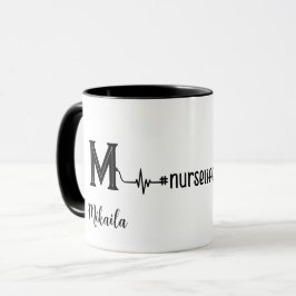 Personlig Sjuksköterska Stethoscope Monogram Medic Mugg