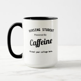 Personlig sjuksköterskestudent driven av koffein mugg