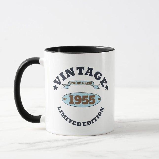 Personlig sjuttio vintagar 70:e födelsedagsfesten mugg (Vänster)