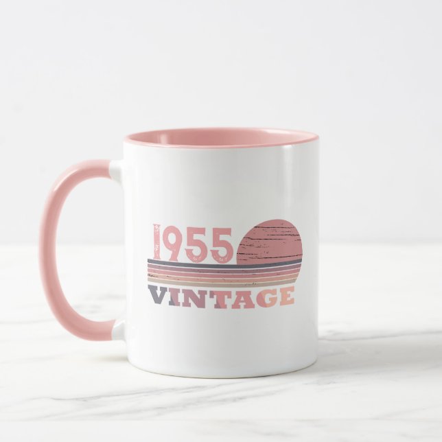 Personlig sjuttio vintagar 70:e födelsedagsfesten mugg (Vänster)