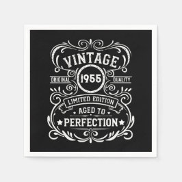 Personlig sjuttio vintagar 70:e födelsedagsfesten pappersservett
