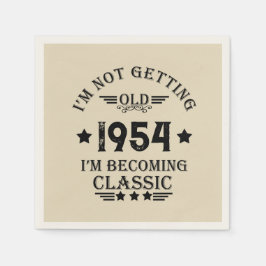 Personlig sjuttio vintagar 70:e födelsedagsfesten pappersservett