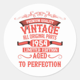 Personlig sjuttio vintagar 70:e födelsedagsfesten runt klistermärke