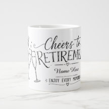 Personlig 'Skål för pensionen' champagne-mugg