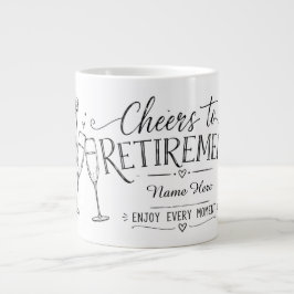 Personlig 'Skål för pensionen' champagne-mugg Jumbo Mugg