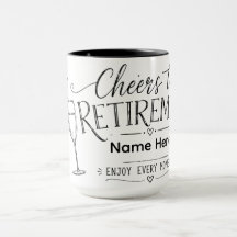 Personlig 'Skål för pensionen' Champagne-mugg