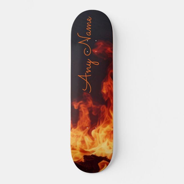 Personlig Skateboard med flamdesign (Framsida)