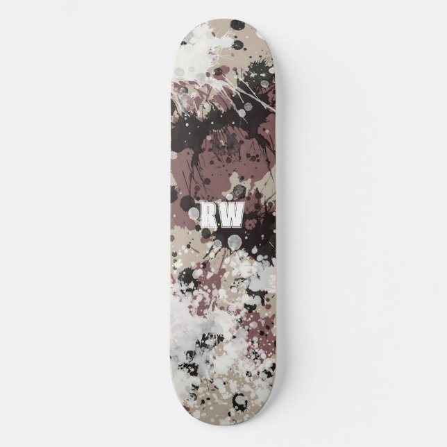 Personlig Skateboard med modern färgstänk (Framsida)
