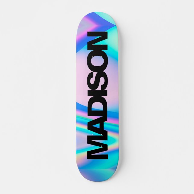 Personlig Skateboard Namn Black HoloGraph (Framsida)
