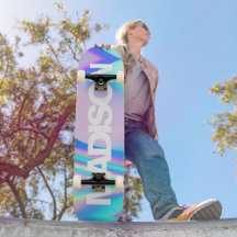 Personlig Skateboard Namn Holografisk våg