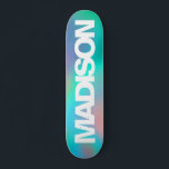 Personlig Skateboard Namn HoloGraph Unicorn<br><div class="desc">Anpassa enkelt den här färgstarka skateboarden på den heterografiska syntesen i Unicorn. Lägg till ditt namn,  välj teckensnitt,  ändra storlek och placering,  lägg till urklipp,  foton och former.</div>