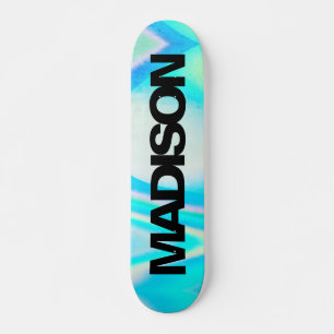 Personlig Skateboard Namn Turquise Blue Wave