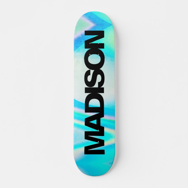 Personlig Skateboard Namn Turquise Blue Wave (Framsida)