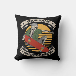 Personlig Skateboard Nose Grab Skeleton Skater Kudde