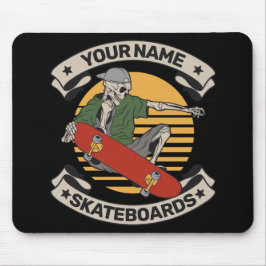 Personlig Skateboard Nose Grab Skeleton Skater Musmatta