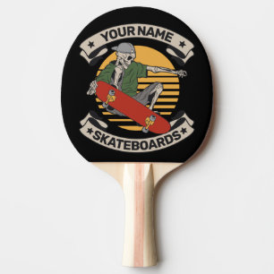 Personlig Skateboard Nose Grab Skeleton Skater Pingisracket