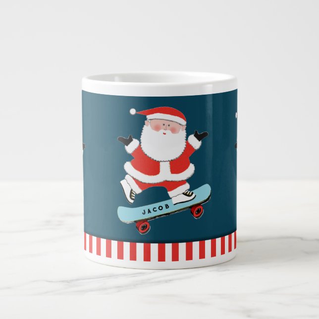 Personlig Skater Helgdag Gift Giant Coffee Mugg Jumbo Mugg (Framsidan)