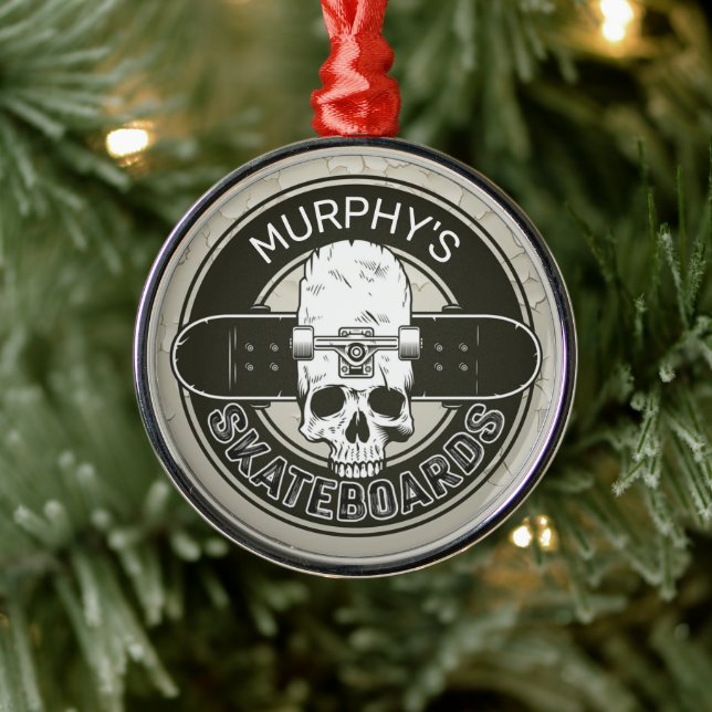 Personlig Skater Skall Skateboarding Skate Skate S Julgransprydnad Metall (Träd)