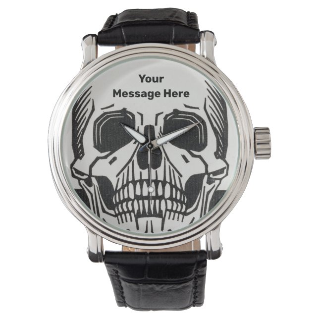 Personlig Skeleton Birthday Halloween fest Armbandsur (Framsida)