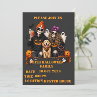 Personlig Skelett Halloween Håll dig spöklik Inbjudningar