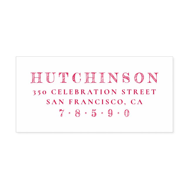 Personlig Sketched Family Namn Returadress Självfärgande Stämpel (Design)