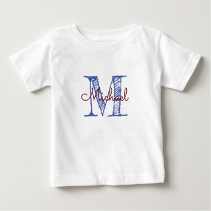 Personlig Sketched Namn Monogram Pojke T Shirt