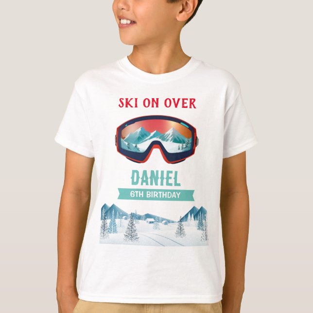 Personlig Ski Snowboard T Shirt (Framsida)