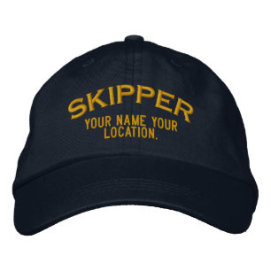 Personlig Skipper Nautical Stil Hat Broderad Keps