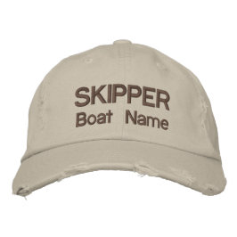 Personlig Skipper och Boat Namn Hat Broderad Keps