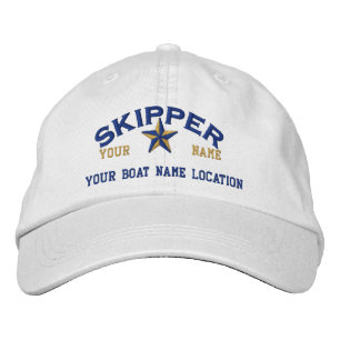Personlig SKIPPER Star Boll Cap Embroidery Broderad Keps