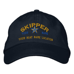 Personlig SKIPPER Star Boll Cap Embroidery Broderad Keps