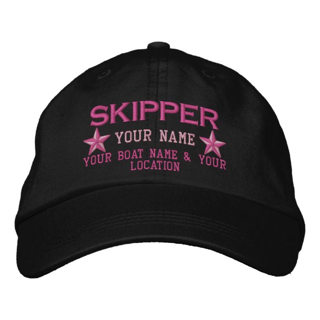 Personlig Skipper Stars Boll Cap Embroidery Broderad Keps (Framsida)