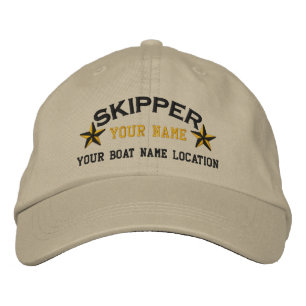 Personlig Skipper Stars Broderad Keps