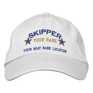Personlig Skipper Stars Broderad Keps