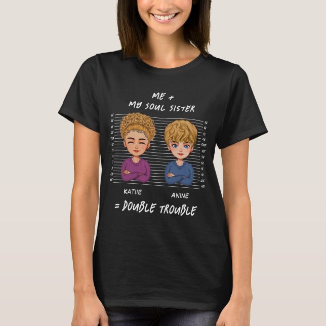 Personlig skjorta mig och min syster Dubbla proble T Shirt (Framsida)