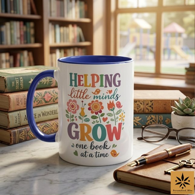 Personlig skolbibliotekarie | Glad skola  Mugg (Personalized School Librarian | Happy School Mug
)