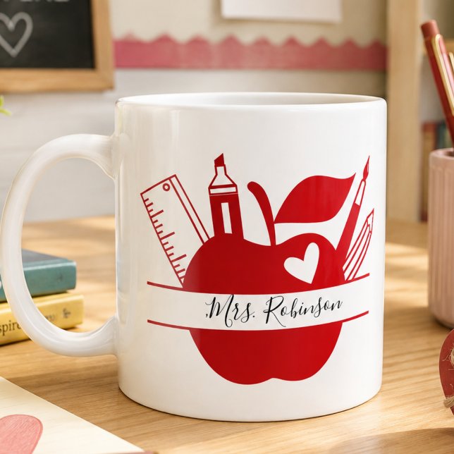 Personlig skollärare  kaffemugg (Personalized school teacher coffee mug)