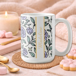 Personlig Skönhet Bête Trädgårdsros Lila Kaffemugg