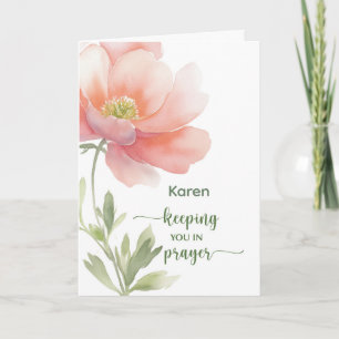 Personlig Sköter Din Bön Vattenfärg Blomma Kort