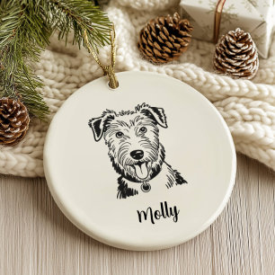 Personlig skotsk hjorthund hund jul julgransprydnad keramik