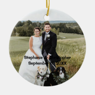 Personlig Skräddarsydd Bröllopsfoto Jul Julgransprydnad Keramik