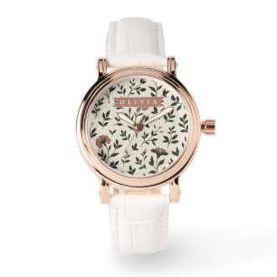 Personlig Skräddarsydd Elegant Neutral Vintage Blo Armbandsur